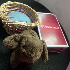 American Girl Doll Julie’s Pet Bunny Nutmeg with Bed & carrot